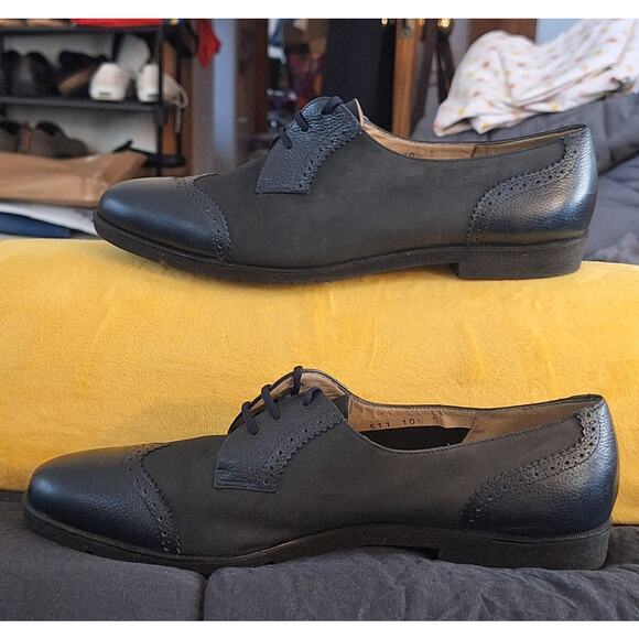 Salvatore Ferragamo Boutique Ferrara Oxford Wingtip 10.5 Italy Leather Designer - Picture 4 of 9